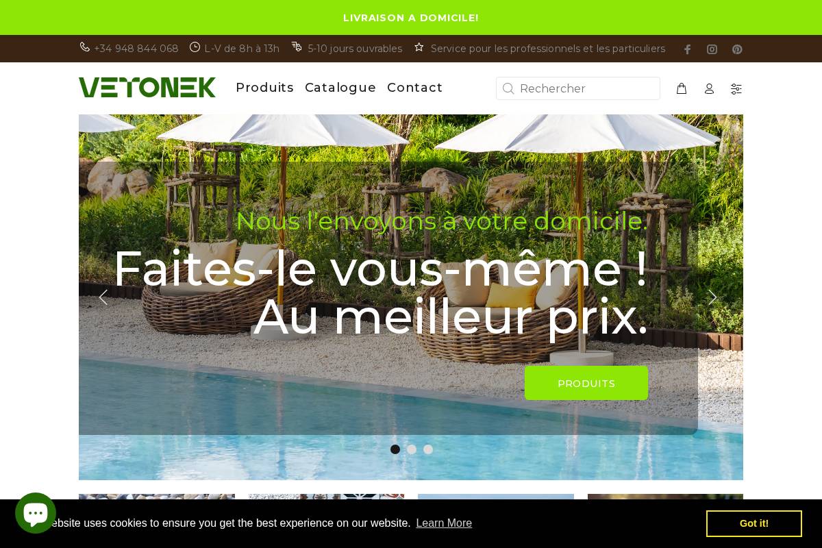 vetonek.be homepage screenshot