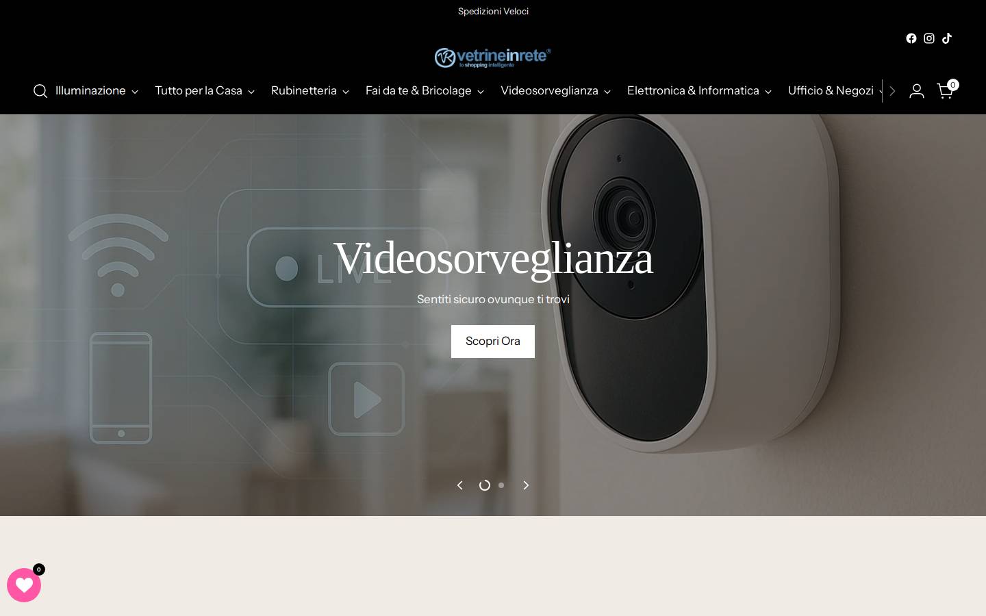 Vetrineinrete homepage screenshot