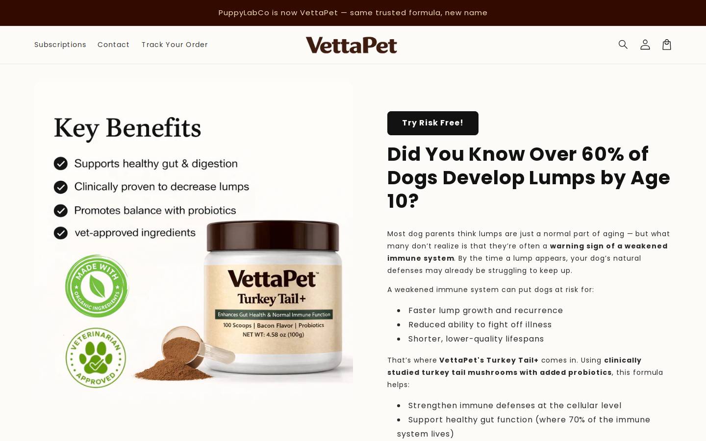 Vettapet homepage screenshot