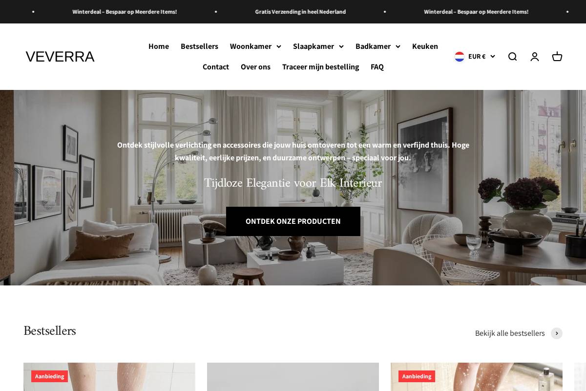 Veverra homepage screenshot