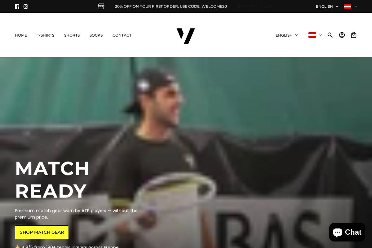 Vexo Store homepage screenshot