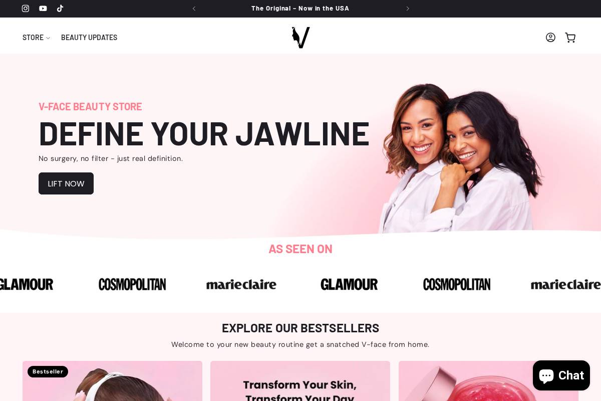 vfacebeauty.com homepage screenshot