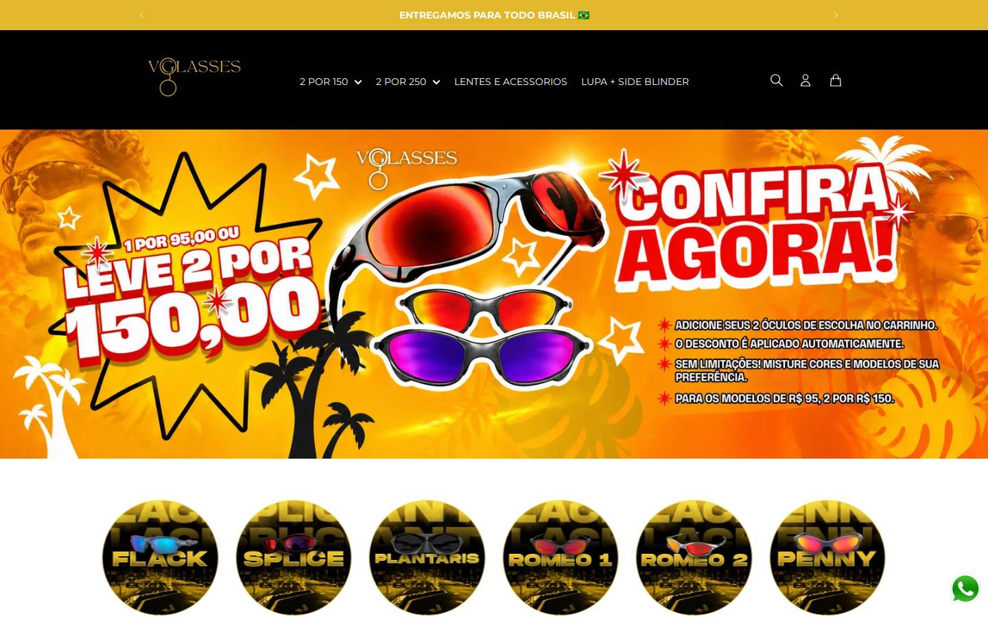 vglassesoficial.com homepage screenshot