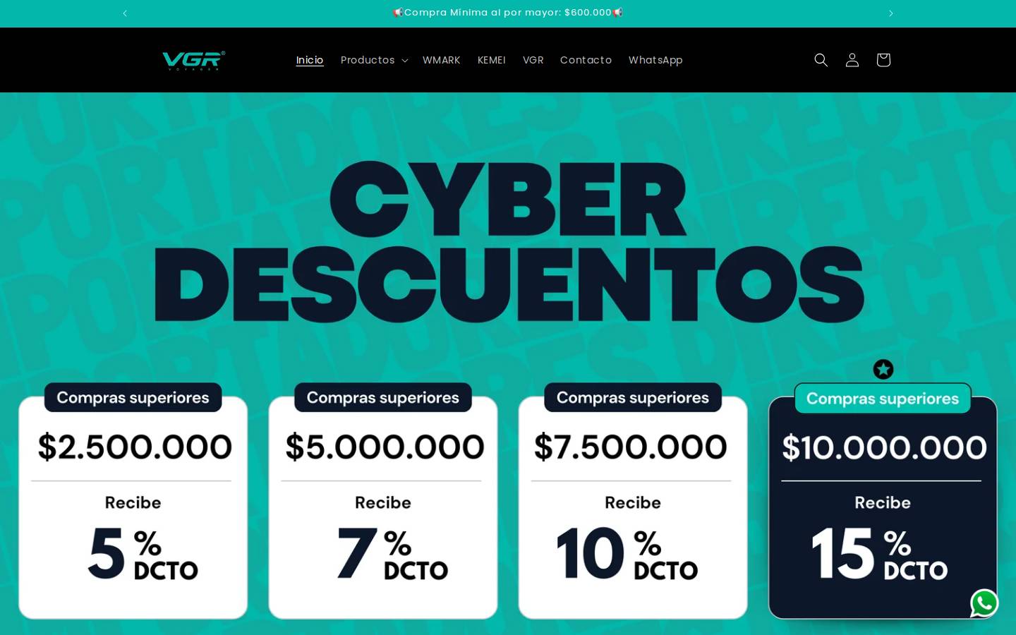 vgrcolombia.com homepage screenshot