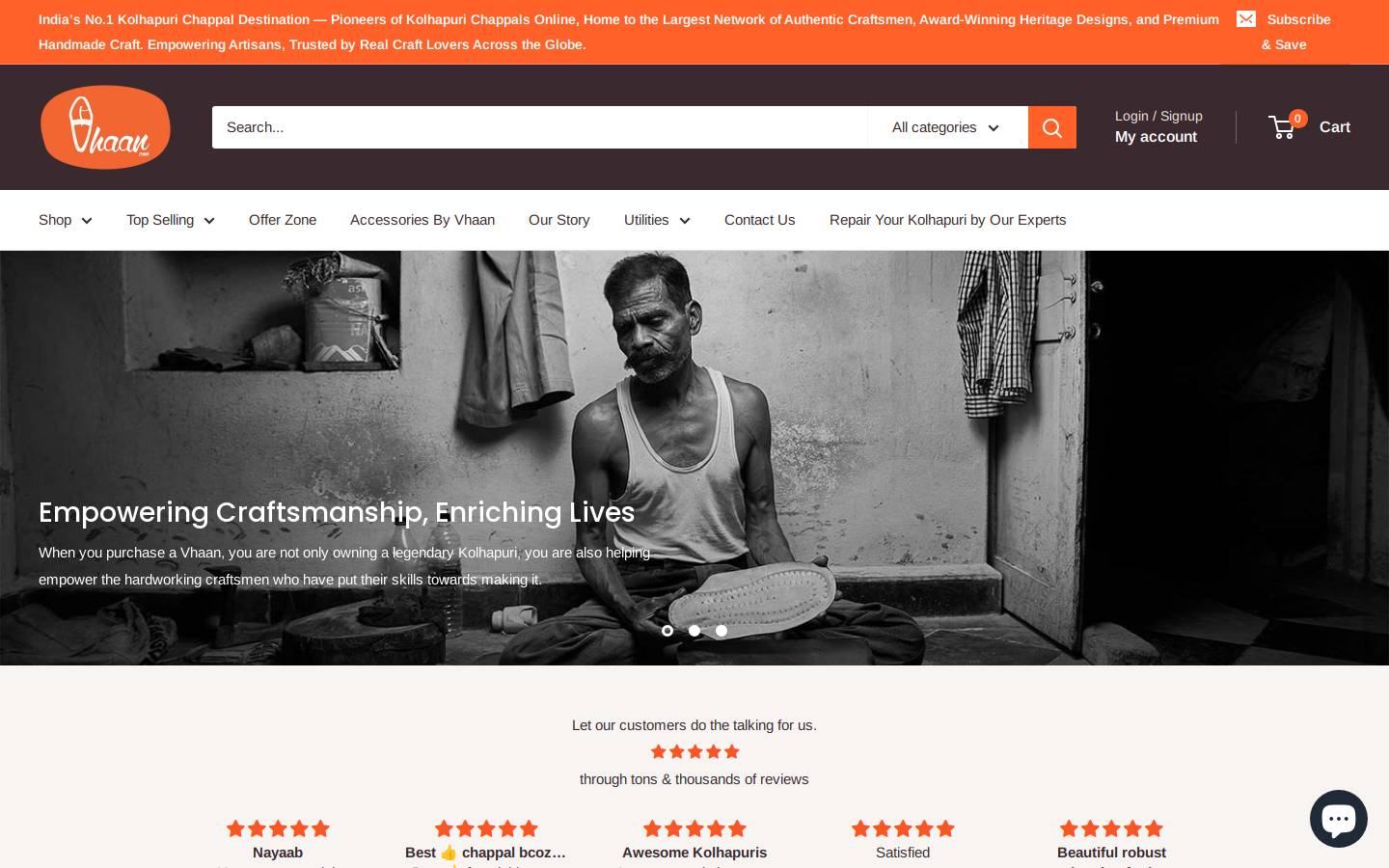 vhaan.in homepage screenshot