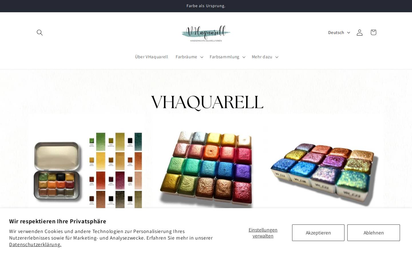 vhaquarell.de homepage screenshot