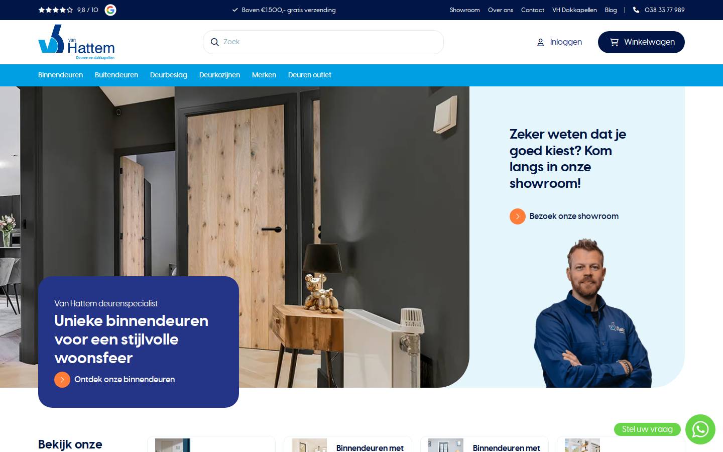 vhdeuren.nl homepage screenshot