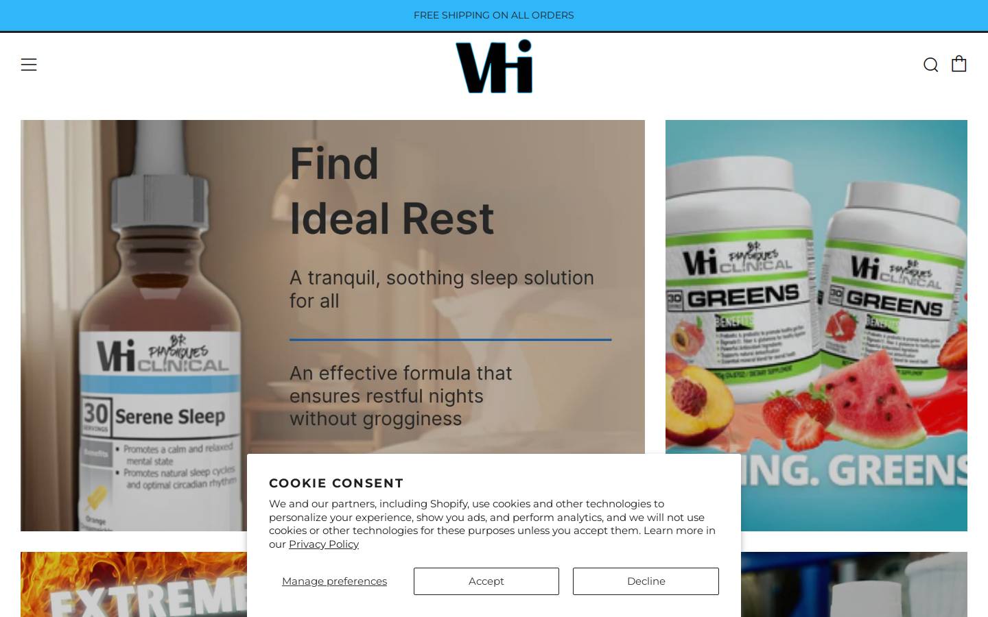 vhifit.com homepage screenshot