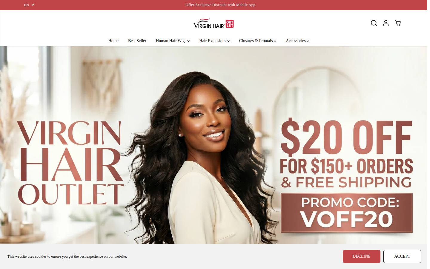 vhohair.com homepage screenshot