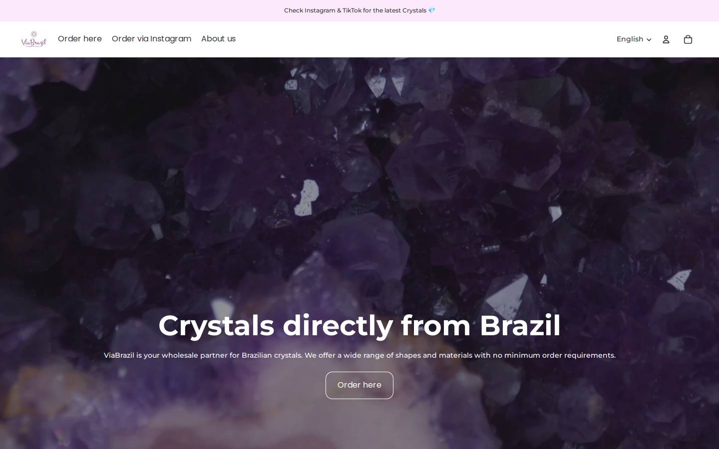 viabrazilminerals.com homepage screenshot