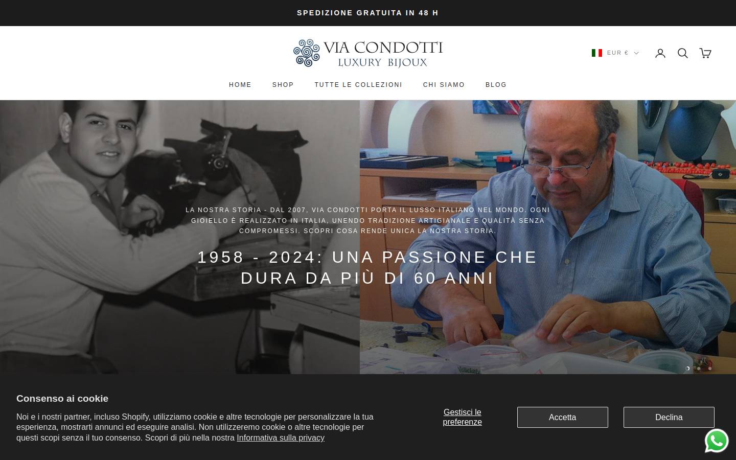 via condotti store Luxury Bijoux homepage screenshot