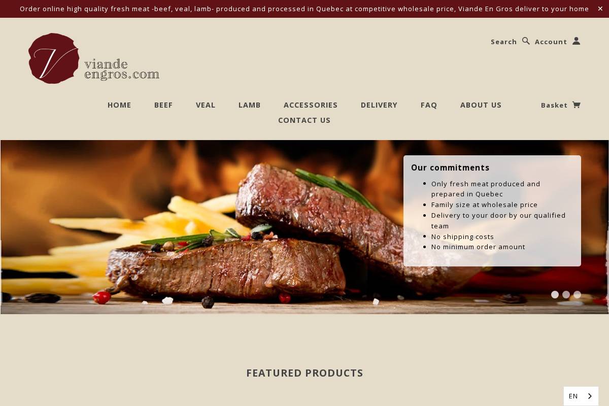viandeengros.com homepage screenshot