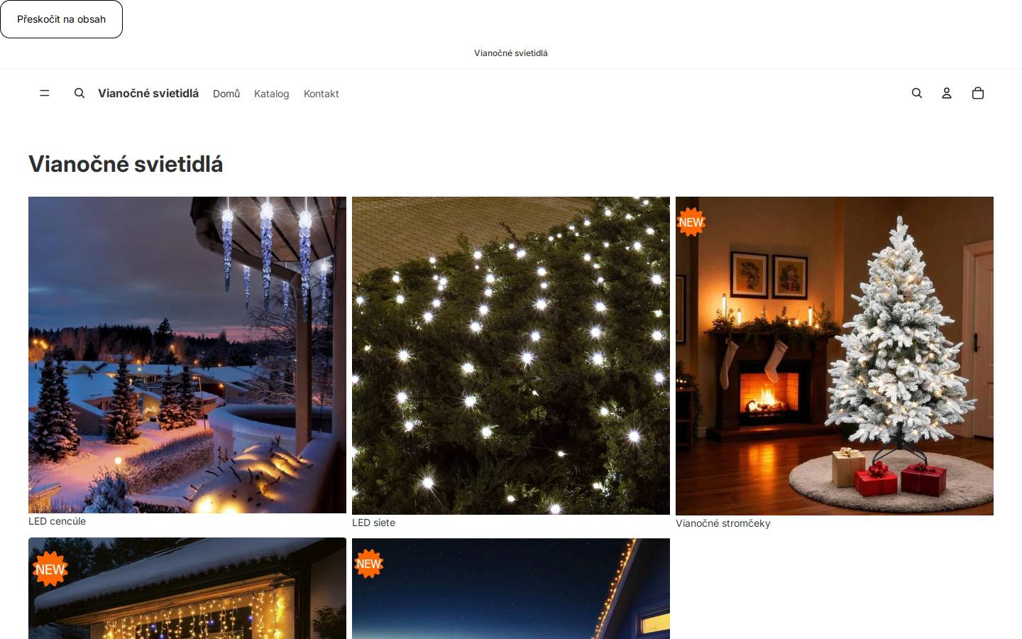 vianocne-svietidla.sk homepage screenshot