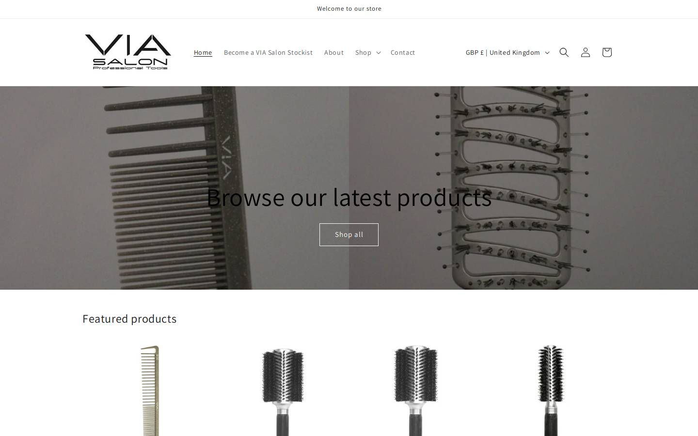 viasalon.co.uk homepage screenshot