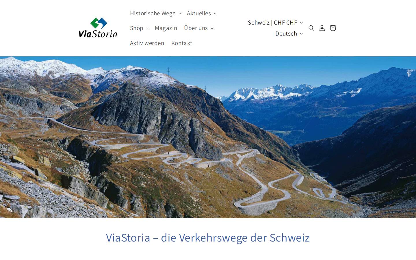 viastoria.ch homepage screenshot