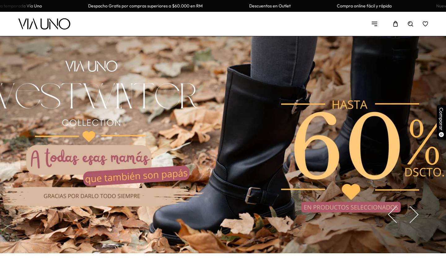 viaunochile.cl homepage screenshot