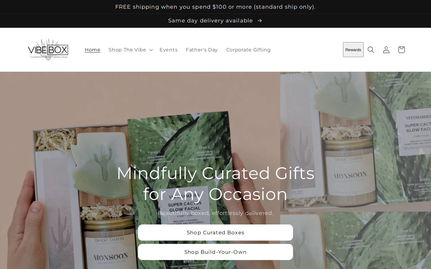 vibebox.shop homepage screenshot