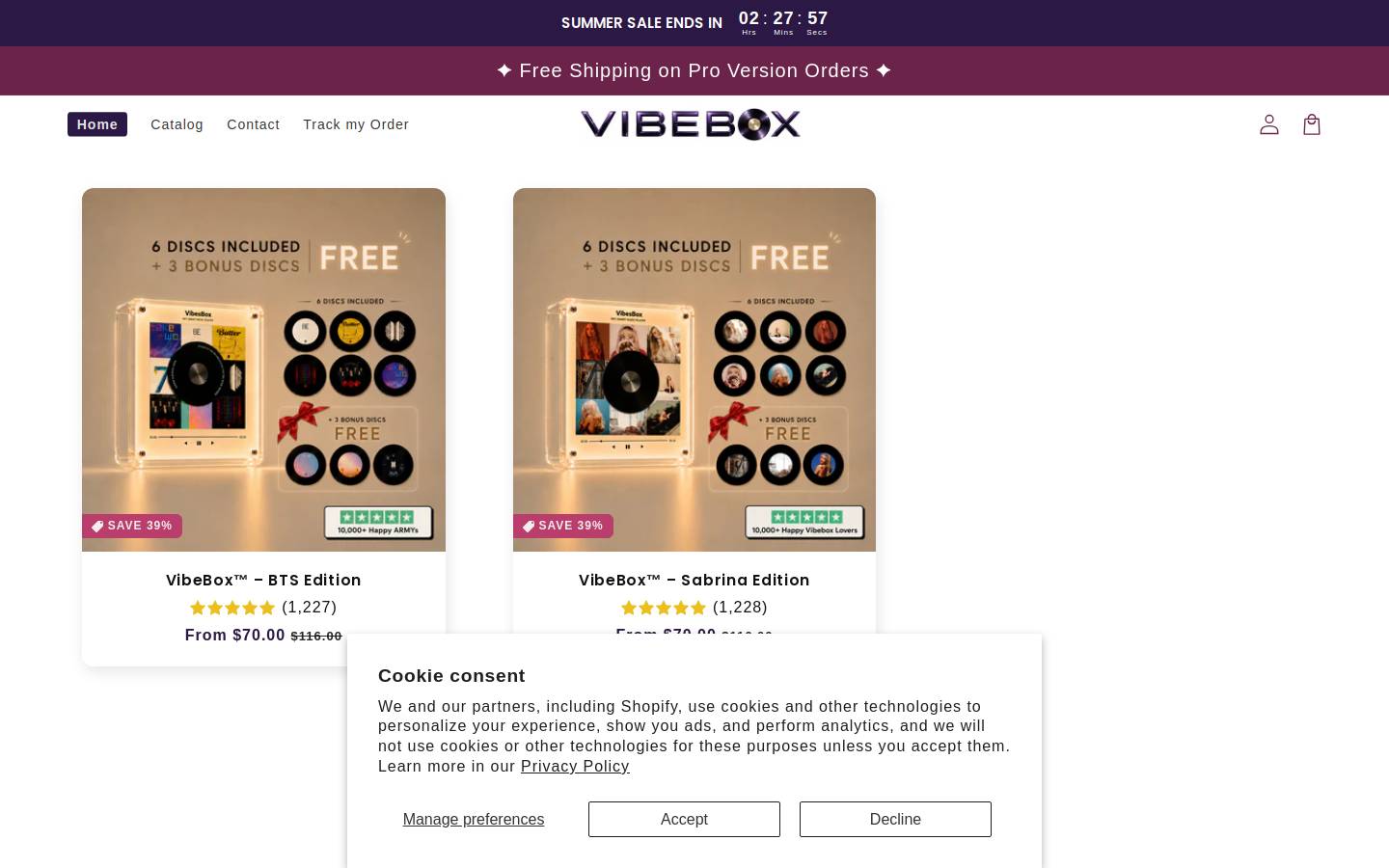 vibeboxpro.com homepage screenshot