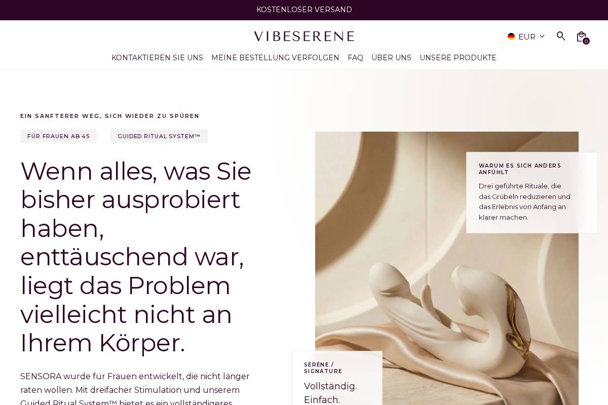 Vibeserene homepage screenshot