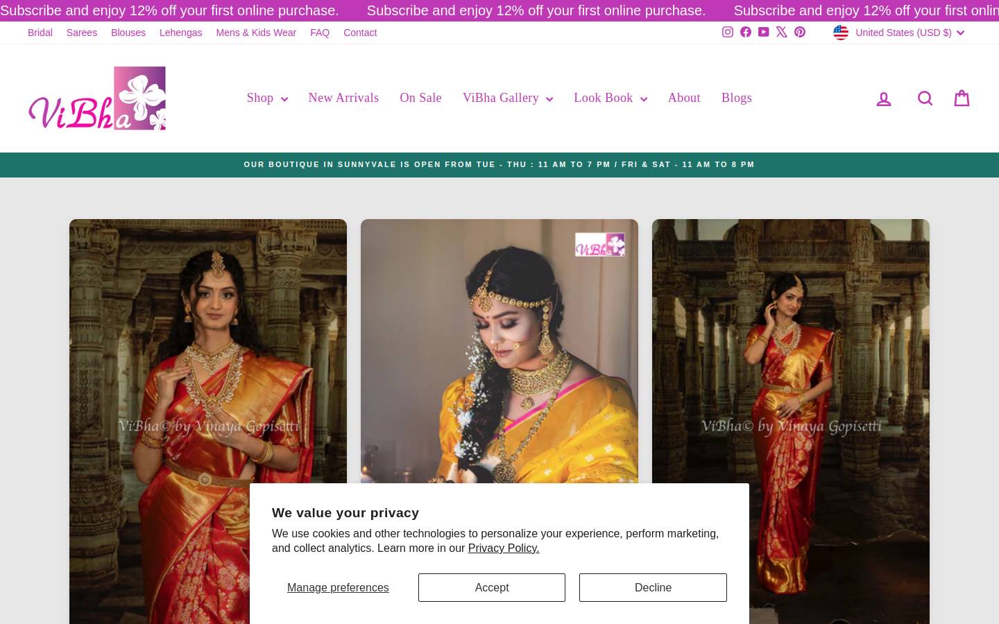 vibhavogue.com homepage screenshot
