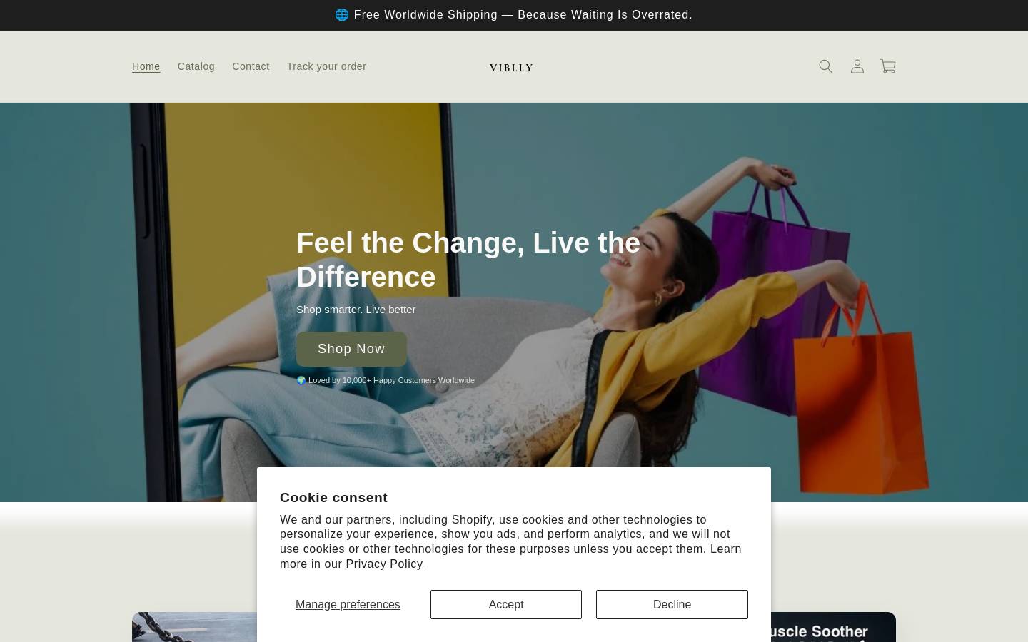 viblly.com homepage screenshot