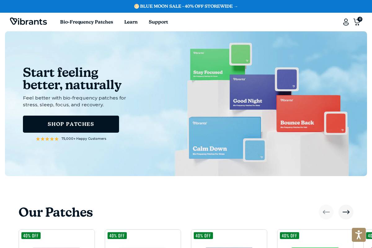 Vibrants homepage screenshot