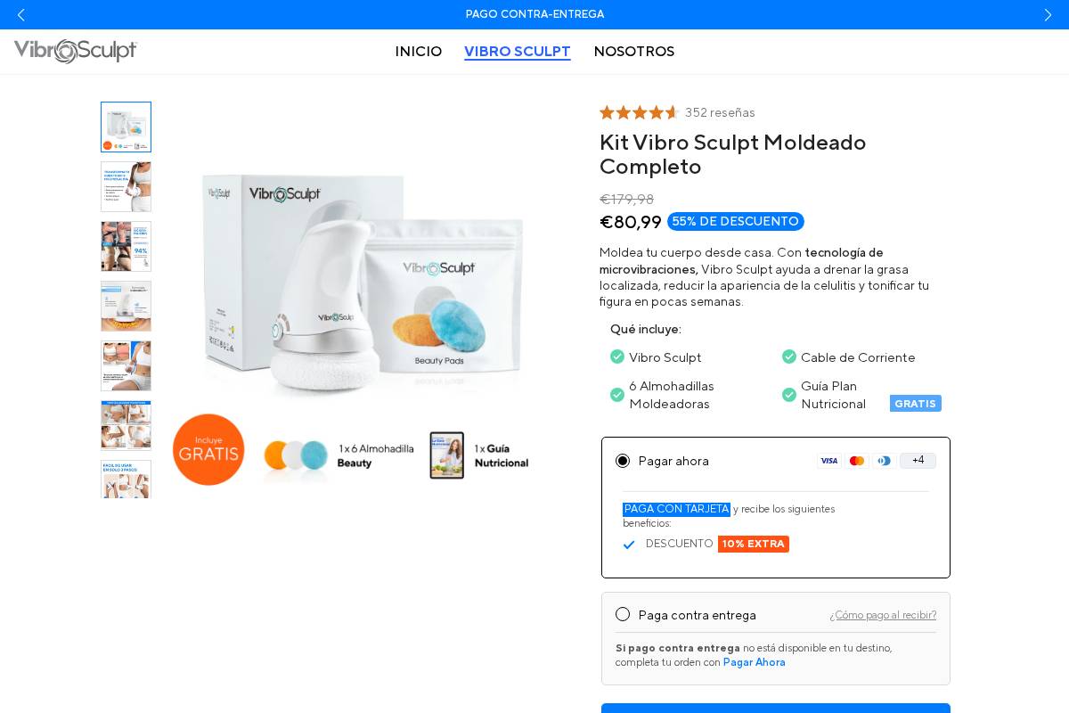 Vibro Sculpt homepage screenshot