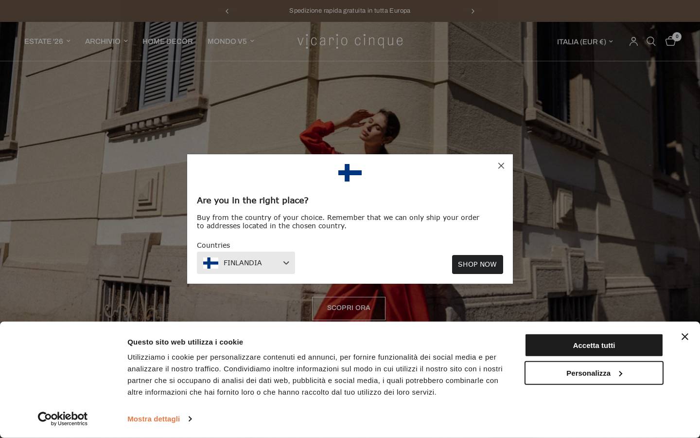 Vicariocinque homepage screenshot