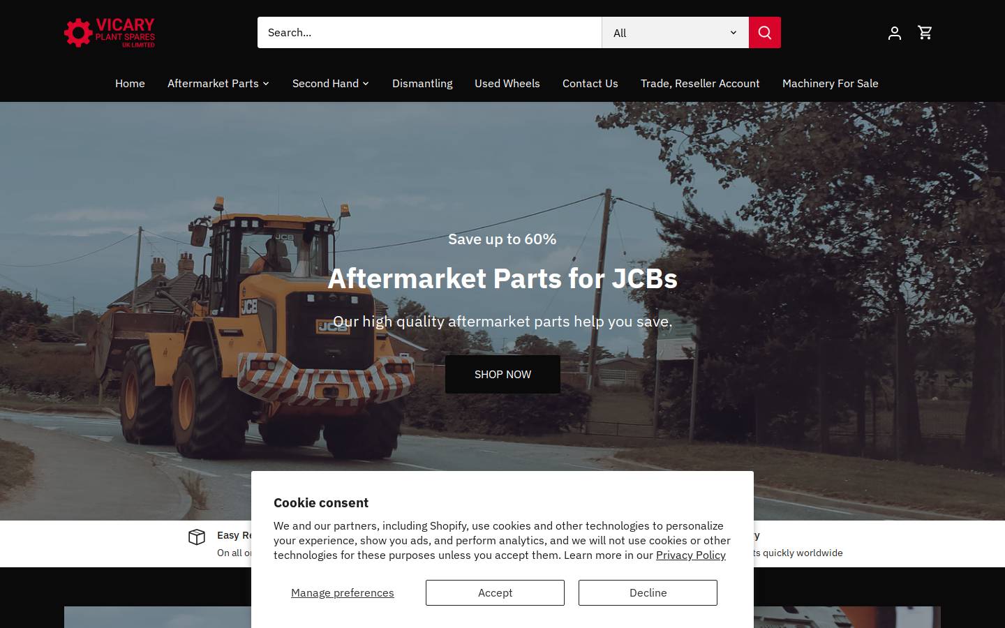 Vicaryplant homepage screenshot