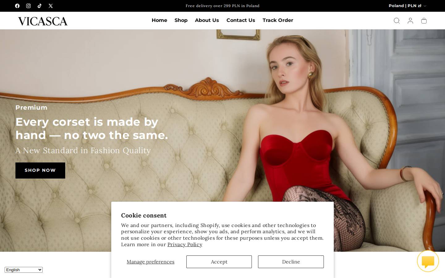 vicasca.com homepage screenshot