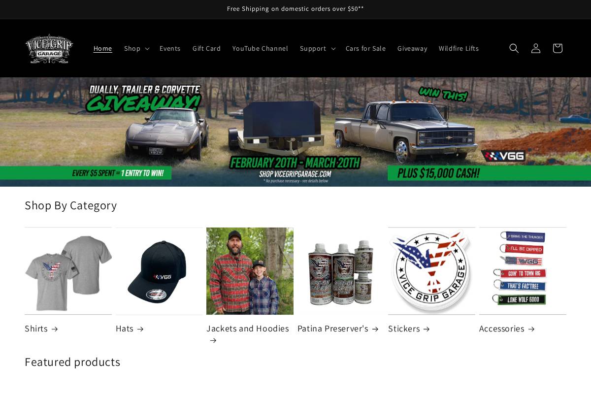 vicegripgarage.com homepage screenshot