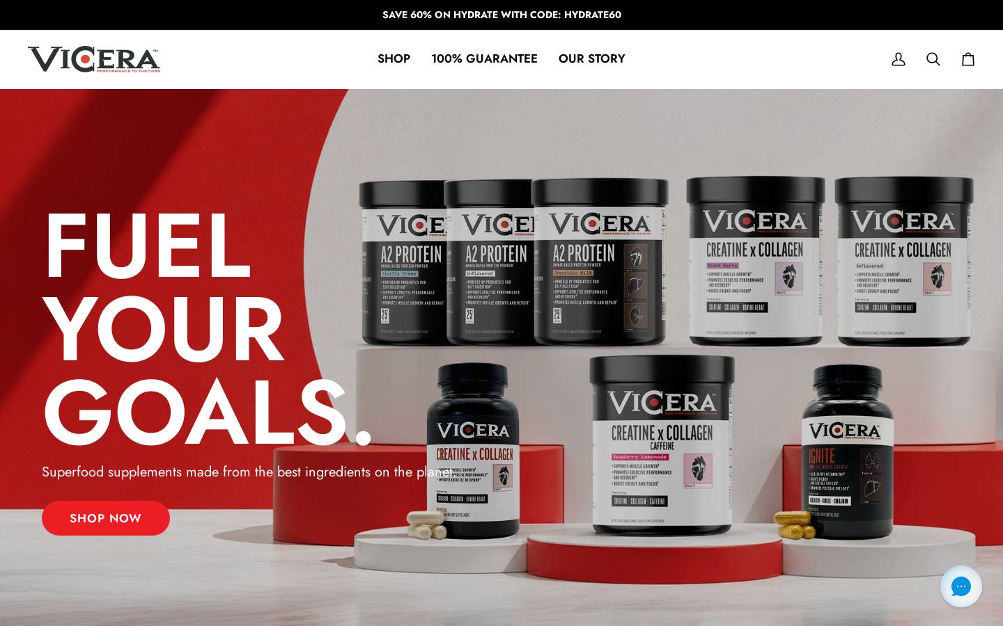 viceranutrition.com homepage screenshot