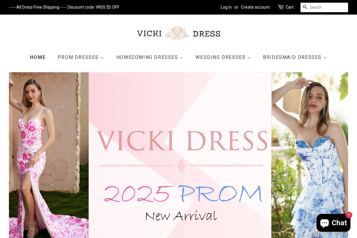 Vickidress homepage screenshot