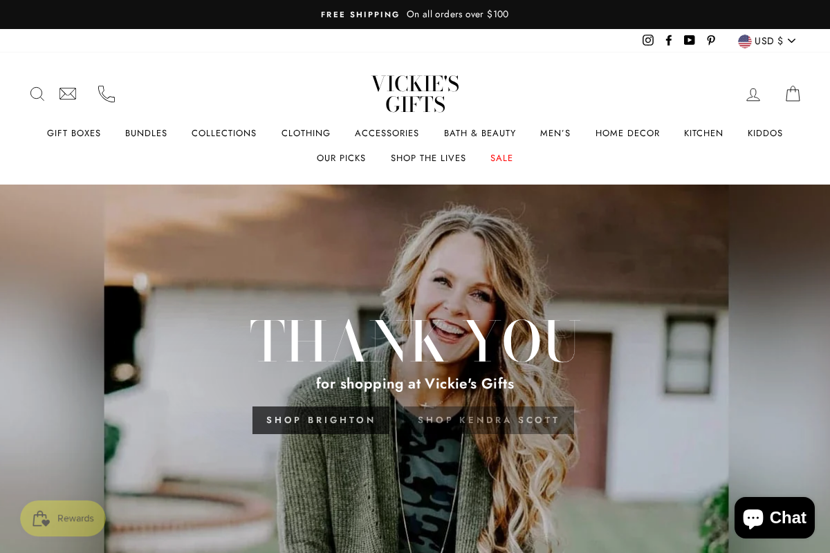 vickiesgifts.net homepage screenshot