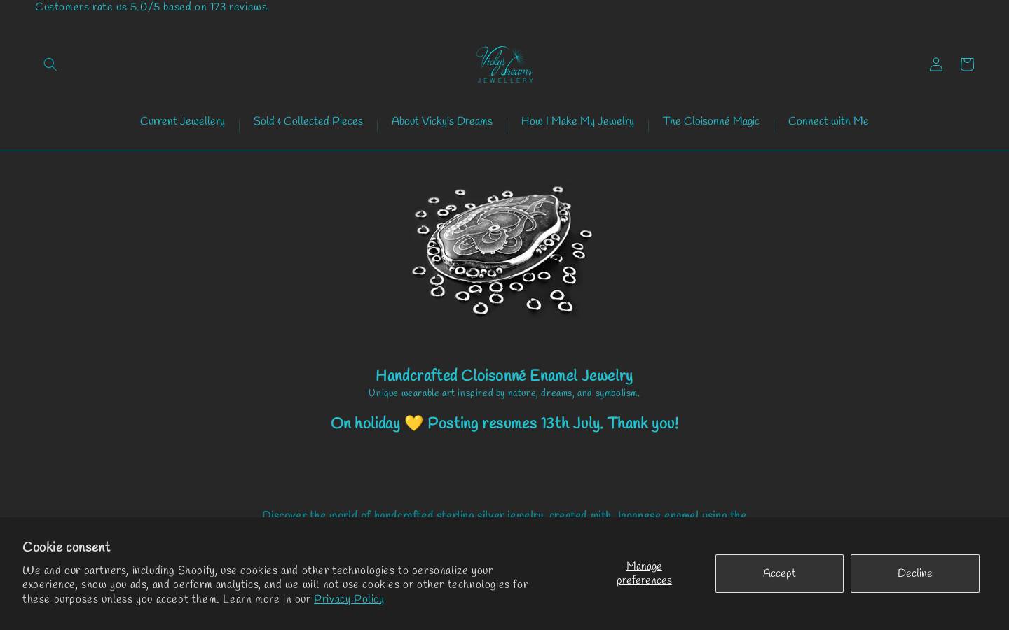 Vickysdreams homepage screenshot