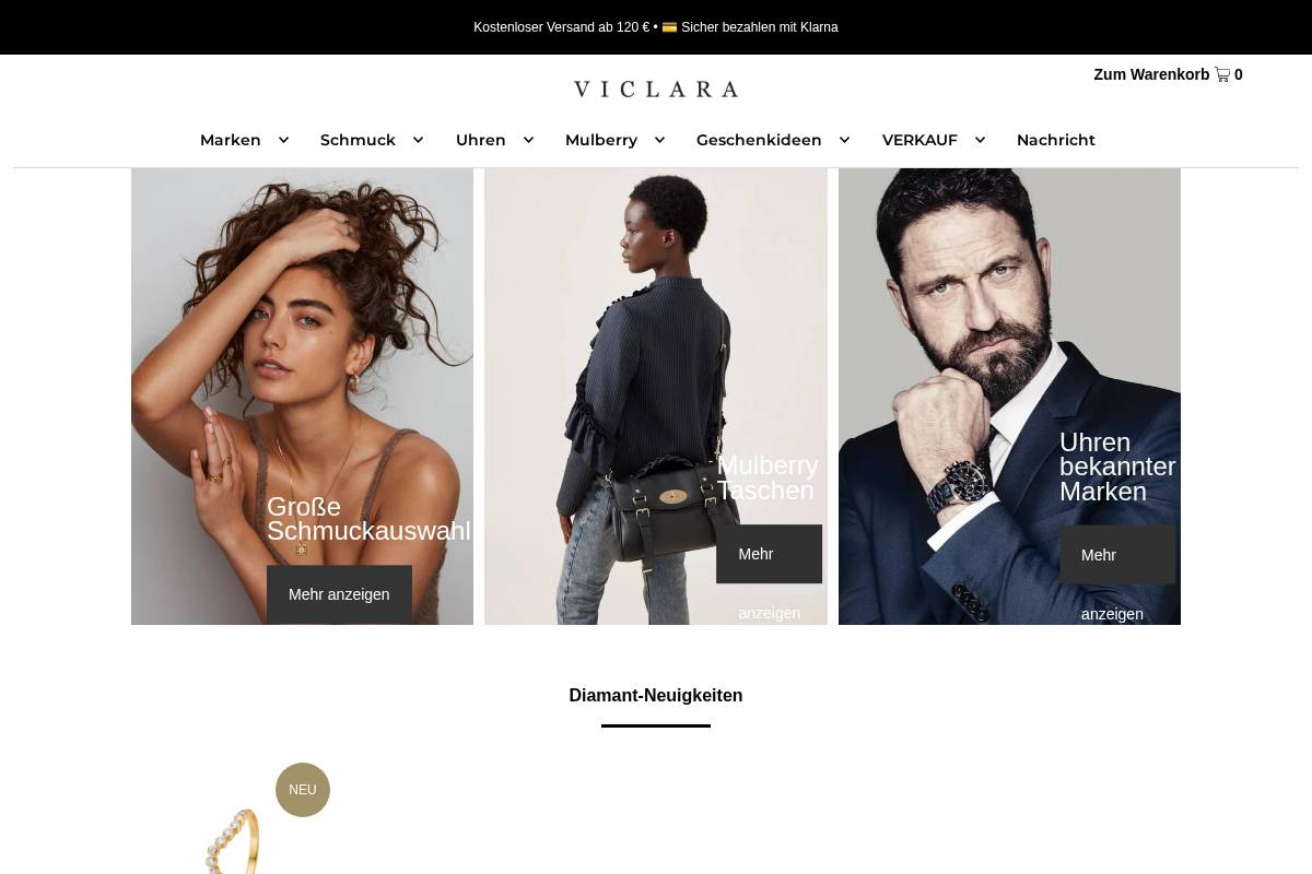 viclara.de homepage screenshot