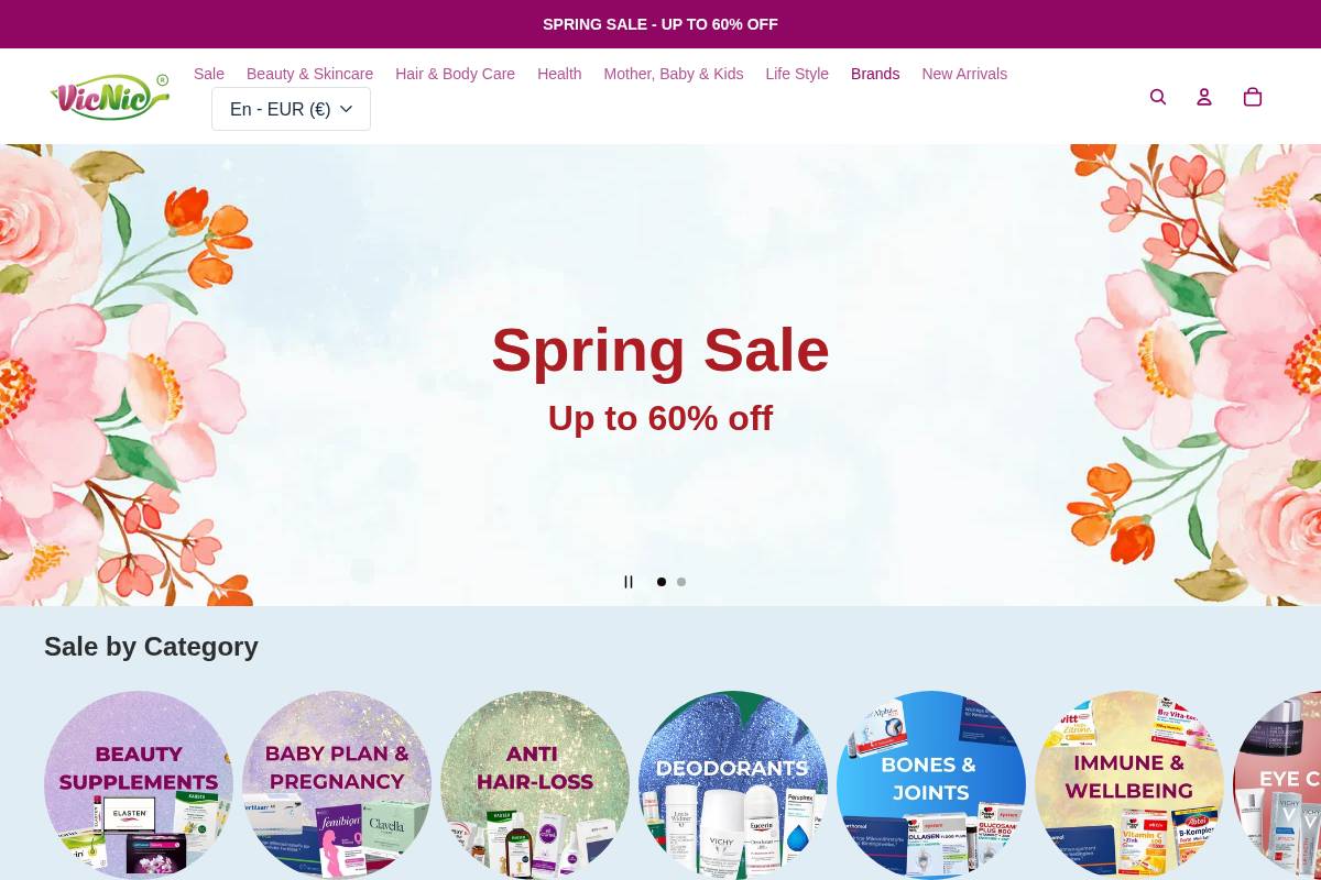 VicNic homepage screenshot