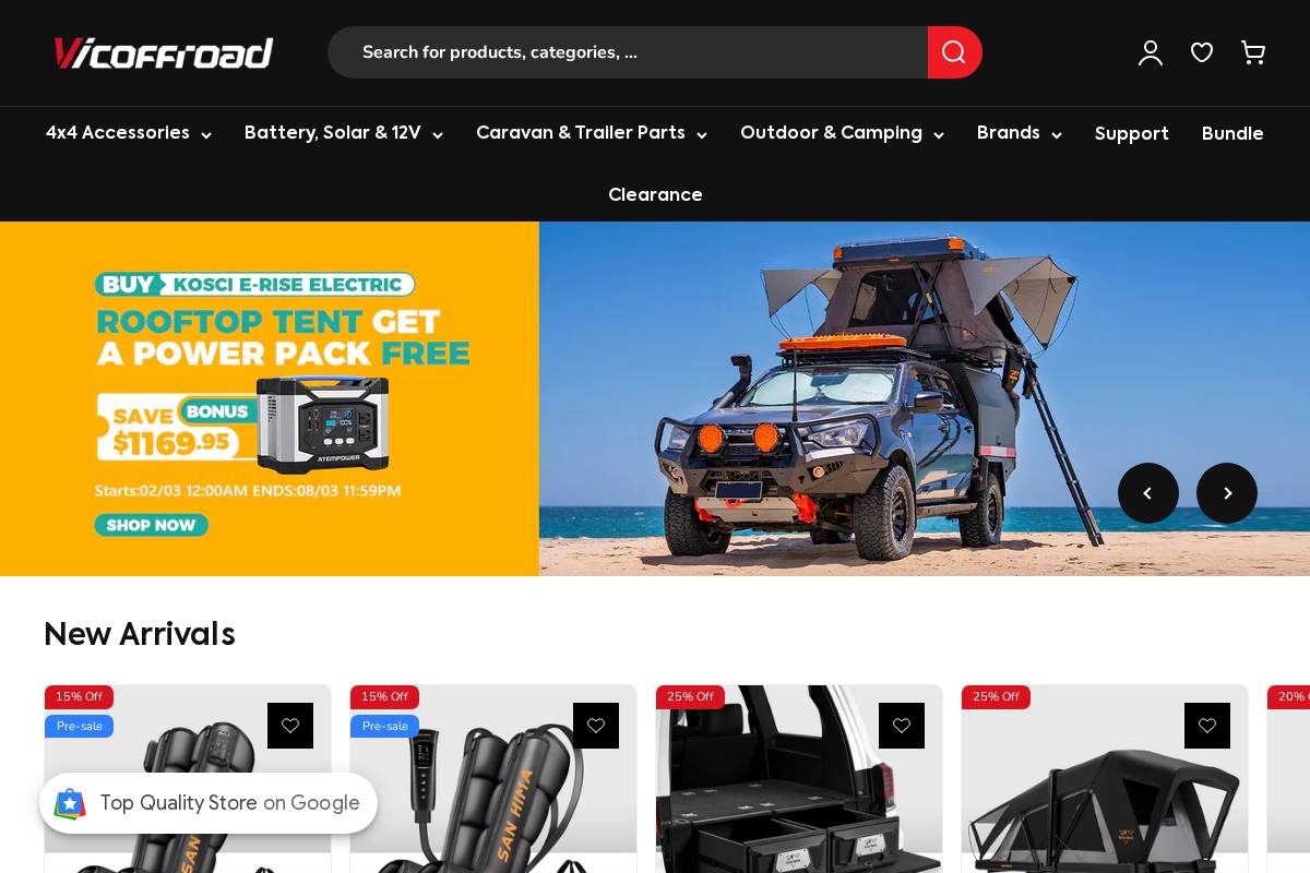 Vicoffroad homepage screenshot