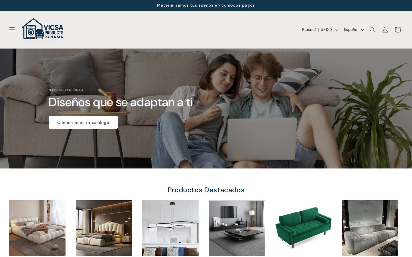 vicsaproducts.com homepage screenshot