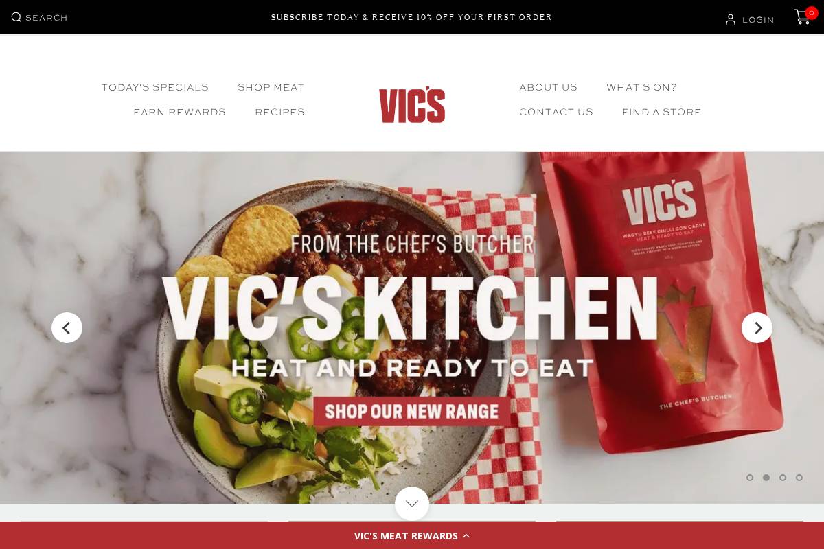 vicsmeat.com.au homepage screenshot