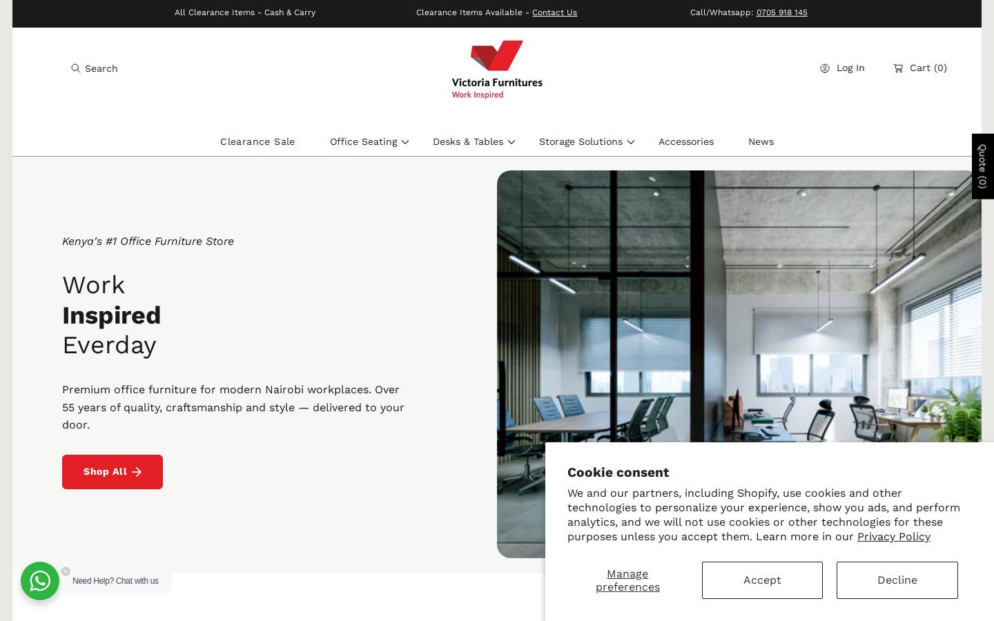 victoriafurnitures.com homepage screenshot