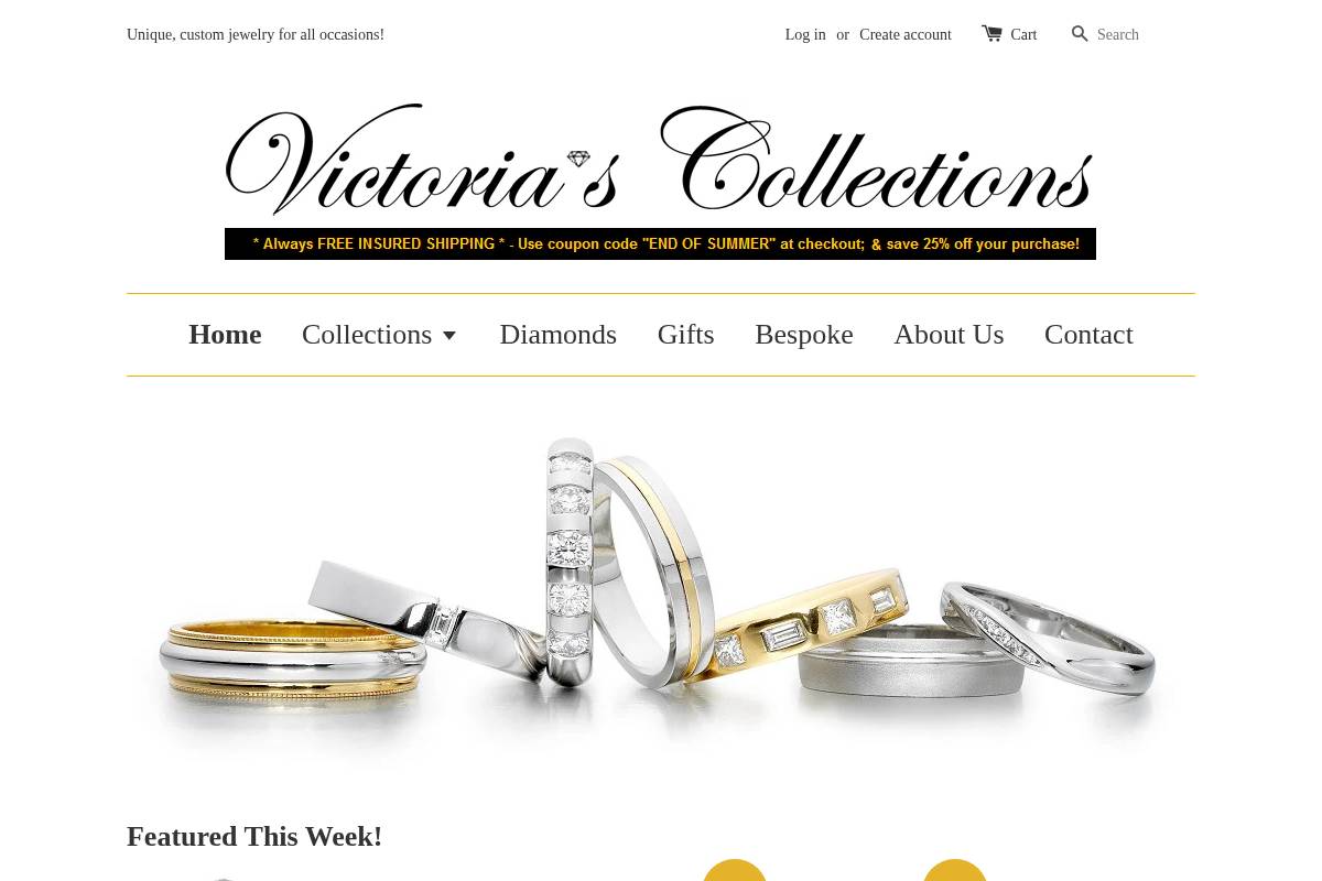 victorias-collections.com homepage screenshot