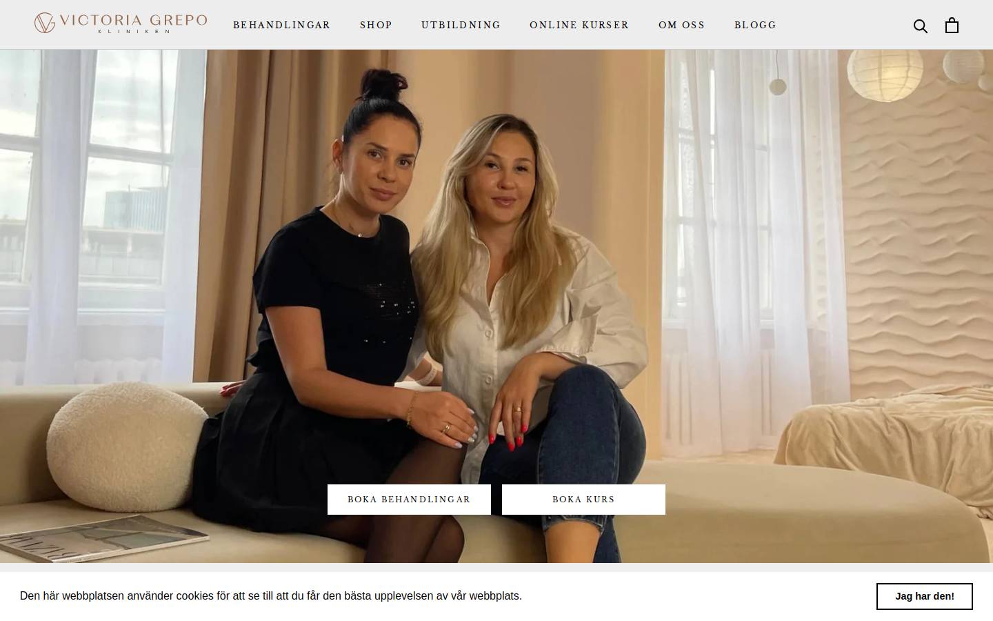 Victoriasakademin homepage screenshot
