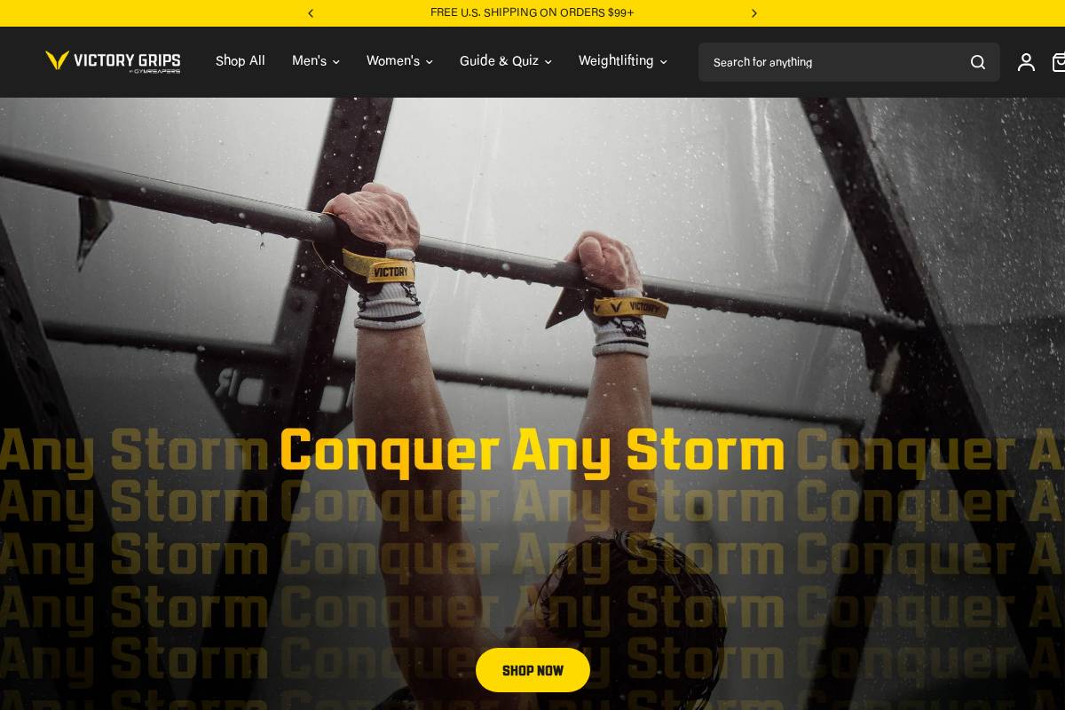 Victory Grips homepage screenshot