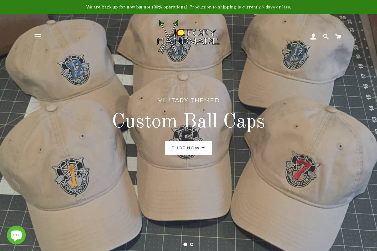 victoryhandmade.com homepage screenshot