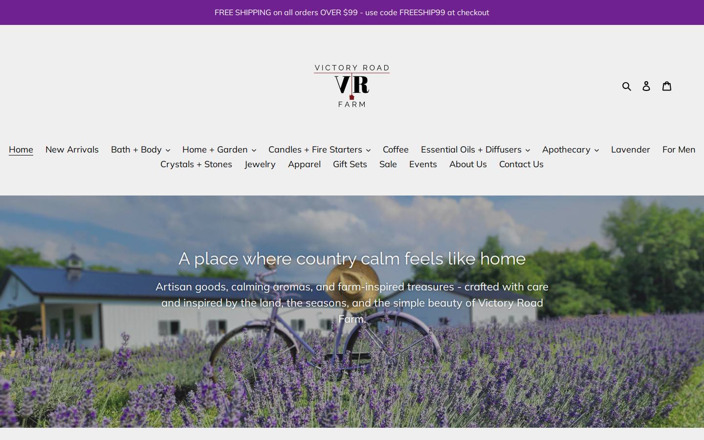 victoryroadfarm.com homepage screenshot