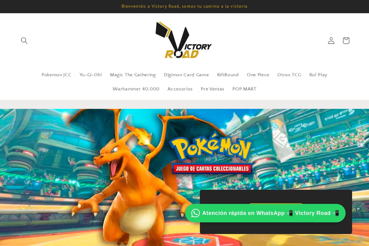 victoryroadtcg.com homepage screenshot