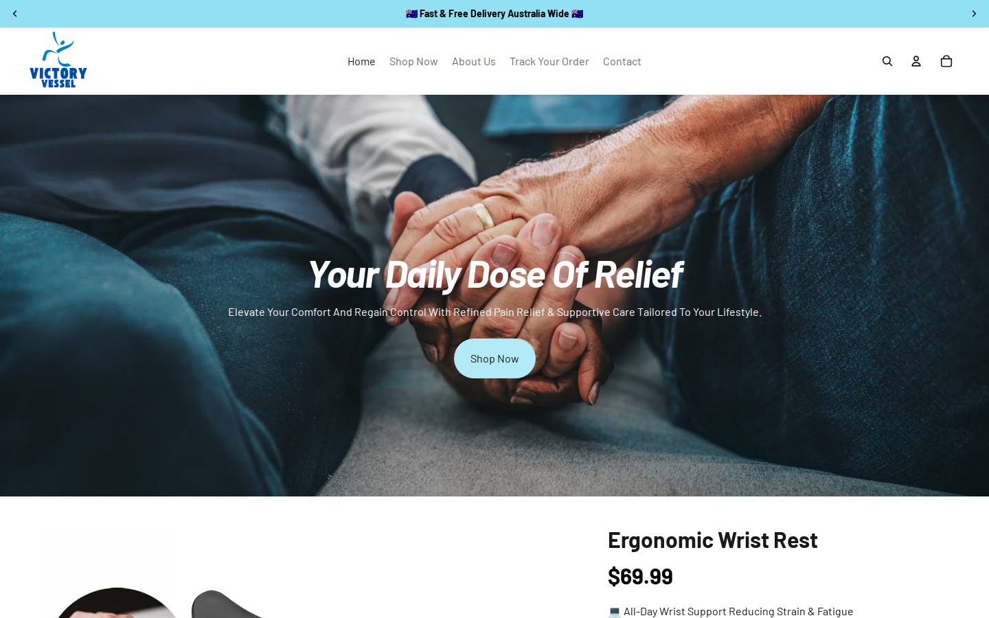victoryvessel.com homepage screenshot