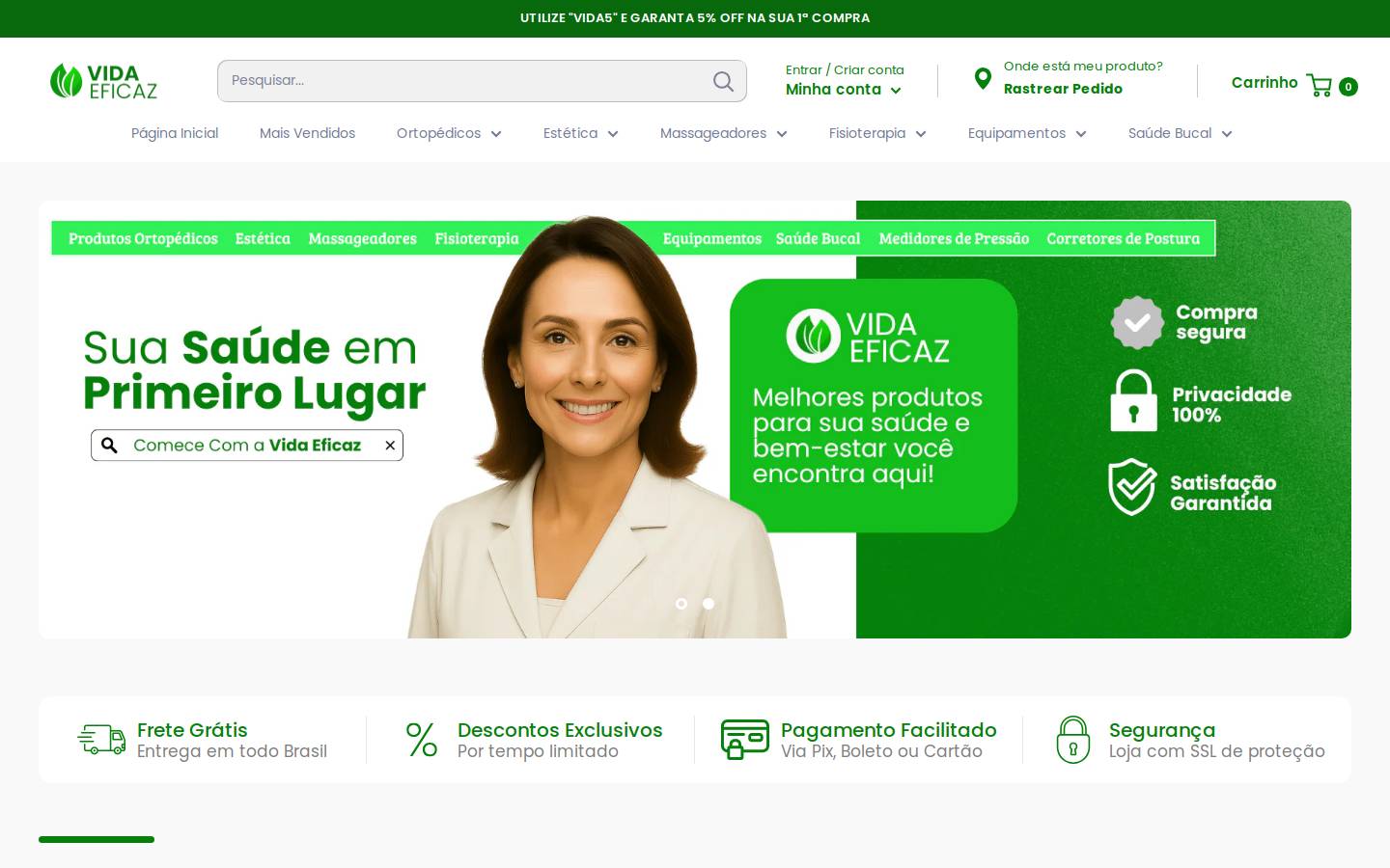vidaeficaz.com.br homepage screenshot