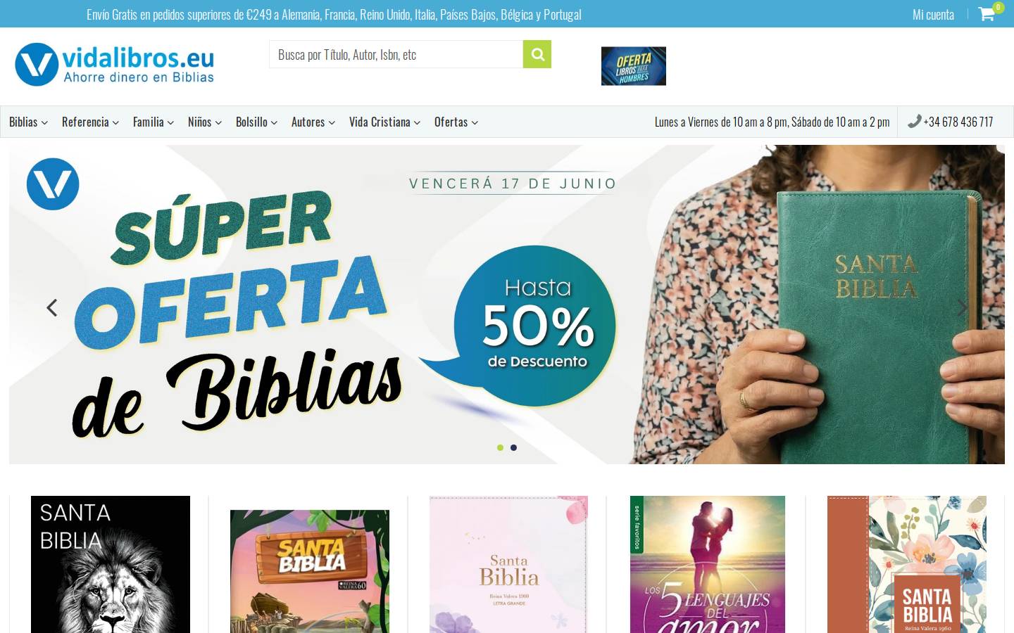 vidalibros.eu homepage screenshot